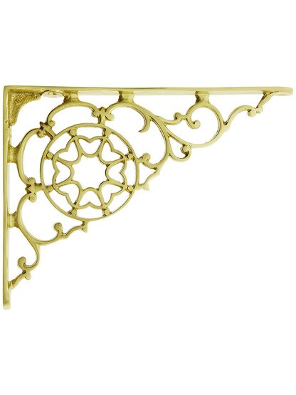 5 7/8 inch x 7 7/8 inch Cast Brass Shelf Bracket in Polished Brass.